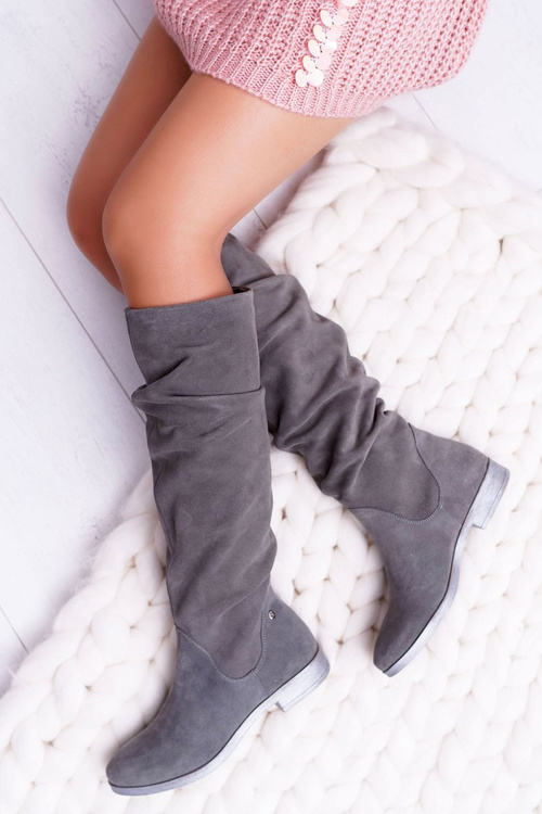 Чоботи жіночі Maciejka Leather Suede Grey Pello