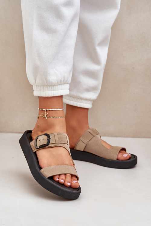 Жіночі Замшеві Сандалі На Платформі Бежеві Zazoo 3024