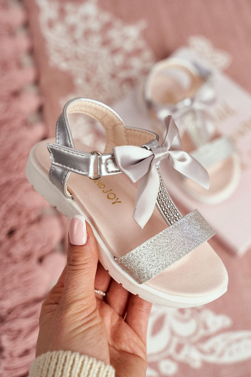 Дитячі босоніжки на липучках для дівчинки Silver Bella