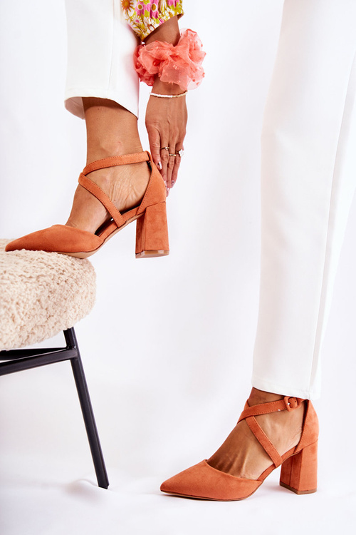 Модні босоніжки на планці помаранчеві Sinari