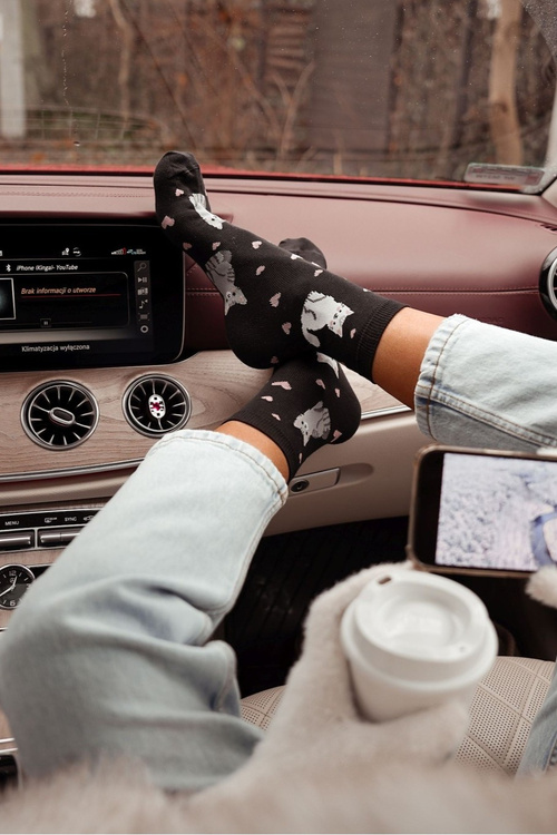 Жіночі носки Коти і Серця Чорні