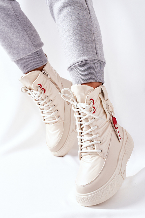 Жіночі зимові черевики Cascia бежеві