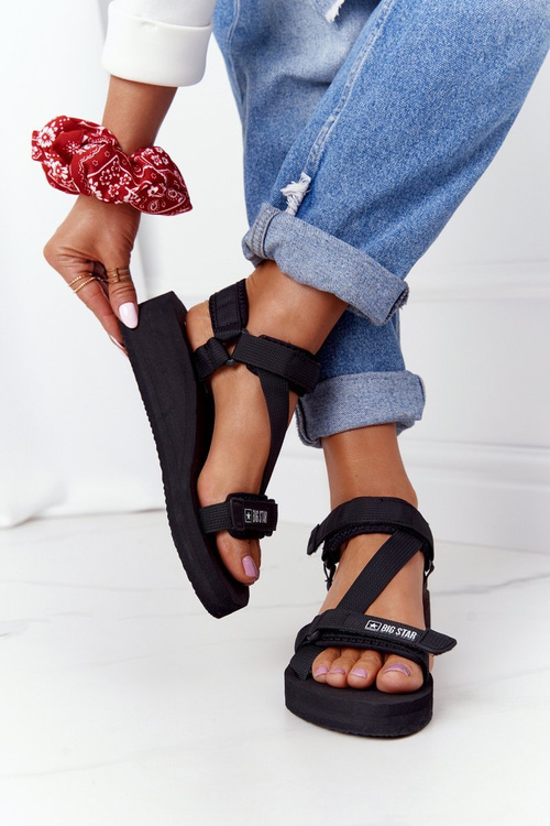 Босоніжки на танкетці з поролону Big Star FF274A349 Чорні