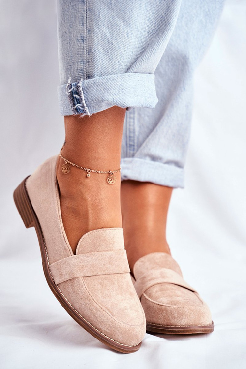 Жіночі замшеві напівчеревики бежеві Cintra