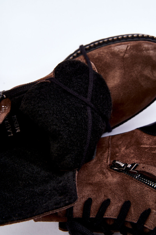 Замшеві утеплені чоботи Laura Messi 2508 Коричневі