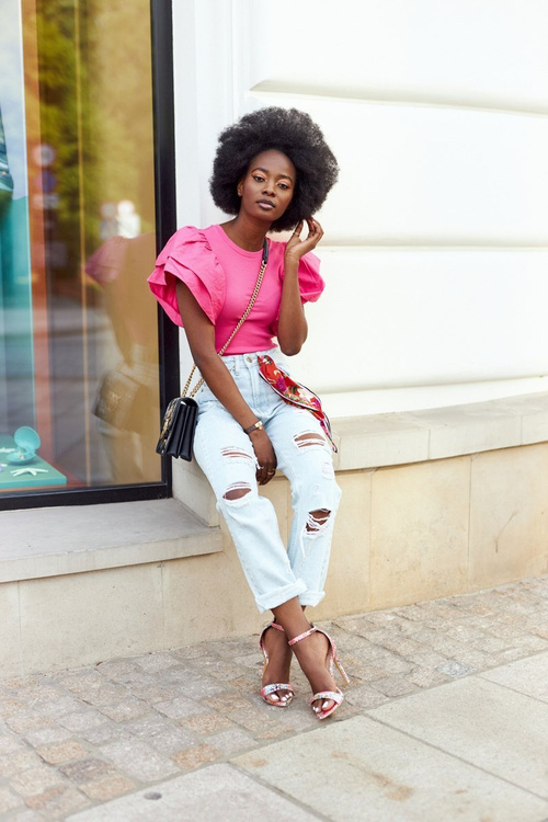 Босоніжки на високому каблуці зі змійковим малюнком Lu Boo Рожеві