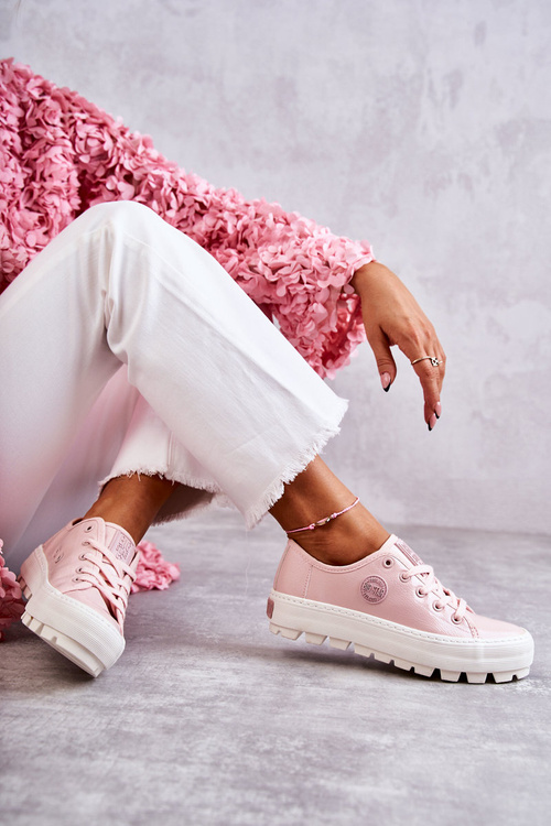 Модні лаковані кросівки Big Star KK274047 Рожеві