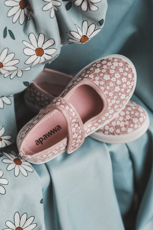 Дитячі балерини на липучці в принті рожеві Selah