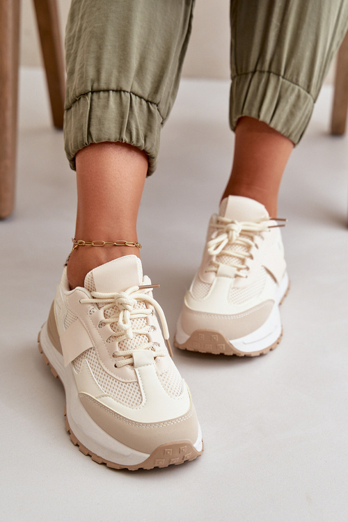 Жіночі кросівки на платформі бежеві Nevelaine
