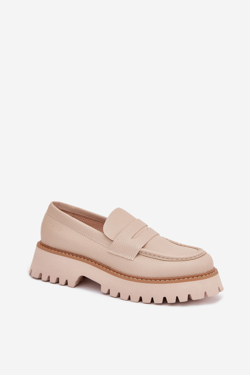 Жіночі Мокасини На Платформі І З Плоским Каблуком Big Star NN274050 Бежеві