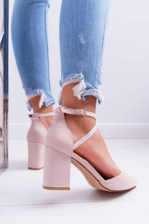 Жіночі босоніжки на високих підборах бежеві Traffic