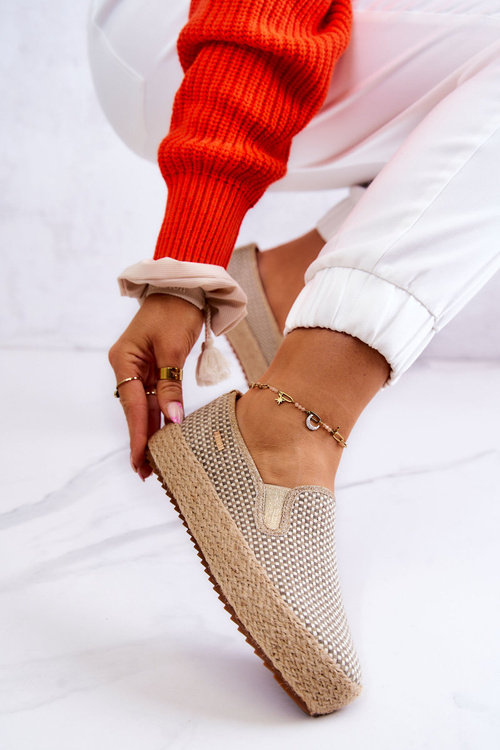 Жіночі плетені кросівки сліпони Big Star JJ274394 Бежеві