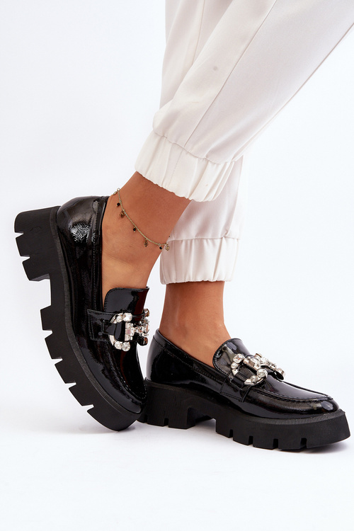 Жіночі лакові лофери з декором Black Arsaba