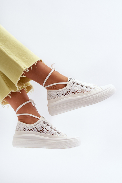 Жіночі мереживні кросівки Lee Cooper LCW-23-44-1617 білі