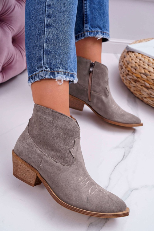 Жіночі шкіряні ковбойські чоботи Cappucino Batty