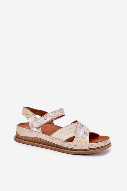 Жіночі Шкіряні Сандалі На Платформі Maciejka L7064-37 Ecru