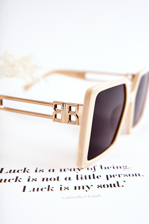 Квадратні сонцезахисні окуляри V130042 Світло-бежевий