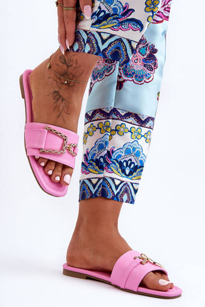 Жіночі класичні тапочки з орнаментом Рожеві ефектні