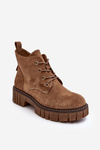 Черевики темно-бежеві Bjorg на флісовій підкладці зі шнурівкою