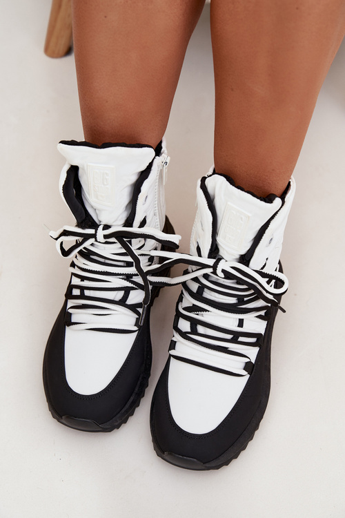 Жіночі Зимові Черевики На Застібку Big Star SS274060 Біло-Чорні