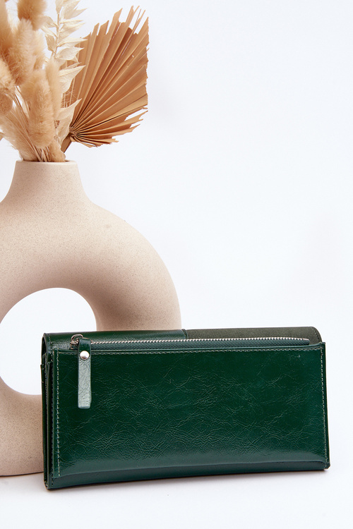 Жіночий гаманець на блискавці Темно-зелений Harmale
