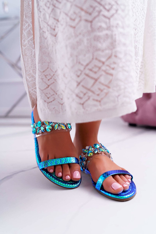 Жіночі в'єтнамки Lu Boo Elegant Zirconia Blue Elementary