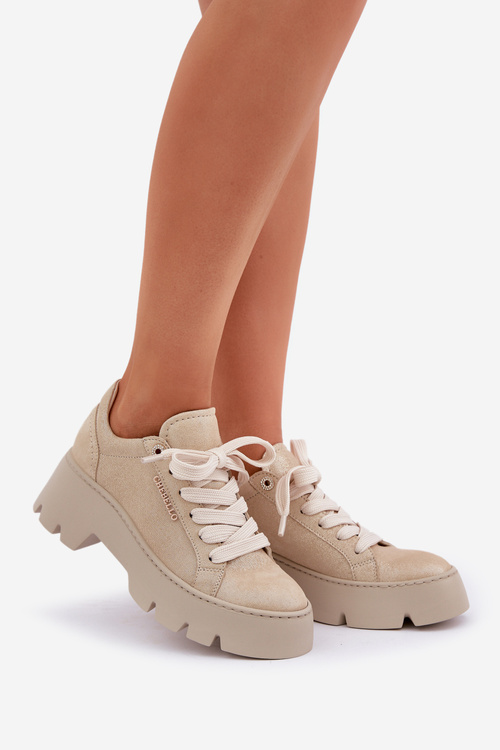 Кросівки Спортивне Взуття На Платформі CheBello 4632 Золоті