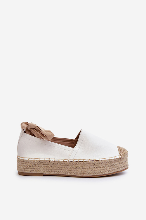 Жіночі білі еспадрільї на платформі зі шнурівкою та плетінням Tailesse