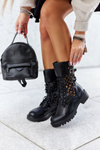 Шкіряні ажурні чоботи Black Menie