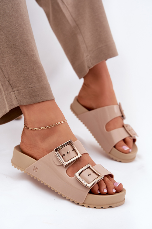 Жіночі Гладкі Ароматизовані Сандалі ZAXY Бежеві NN285092