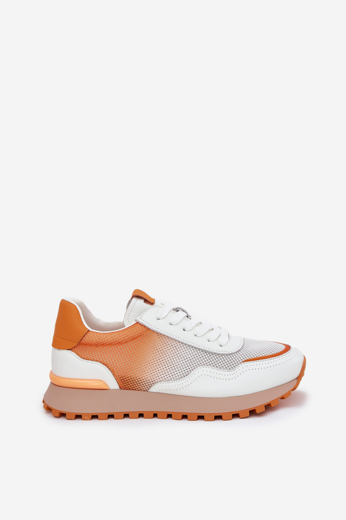 Шкіряне Спортивне Взуття З Сіткою Жіноче Vinceza 66775 Помаранчеві