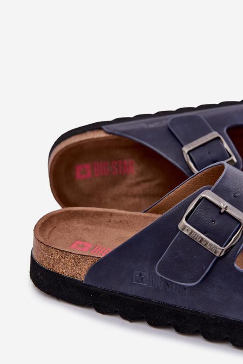 Легкі Чоловічі Сандалі З Пряжками Еко Шкіра Big Star NN174530 Темно-синій