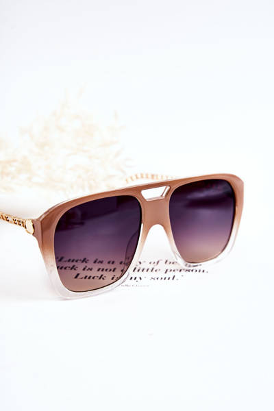 Сонцезахисні окуляри жіночі авіаційні Ombre V120013 Бежеві