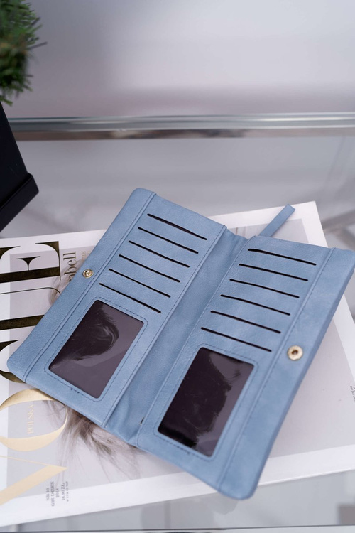 Гаманець жіночий великий блакитний із засувкою