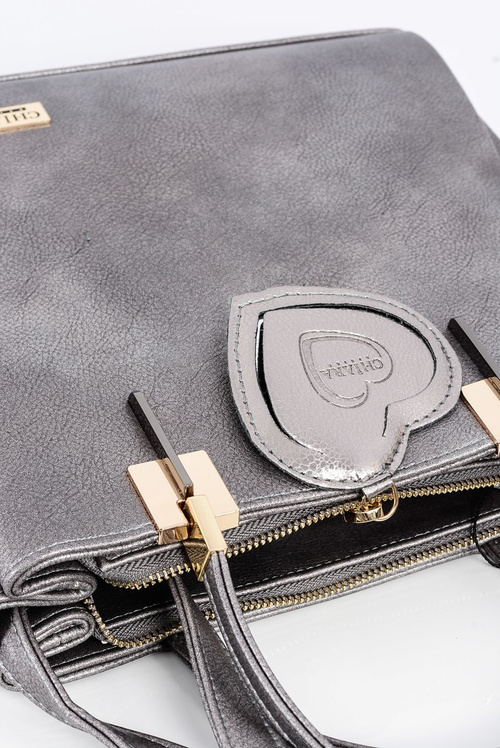 Велика срібна жіноча сумочка + саше + дзеркало ПОЛЬЩА