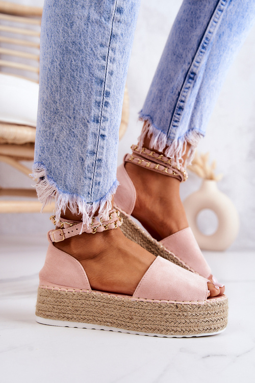 Босоніжки еспадрільї на платформі рожеві Jeannie