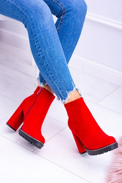 Червоні замшеві черевики Guriela на шпильці