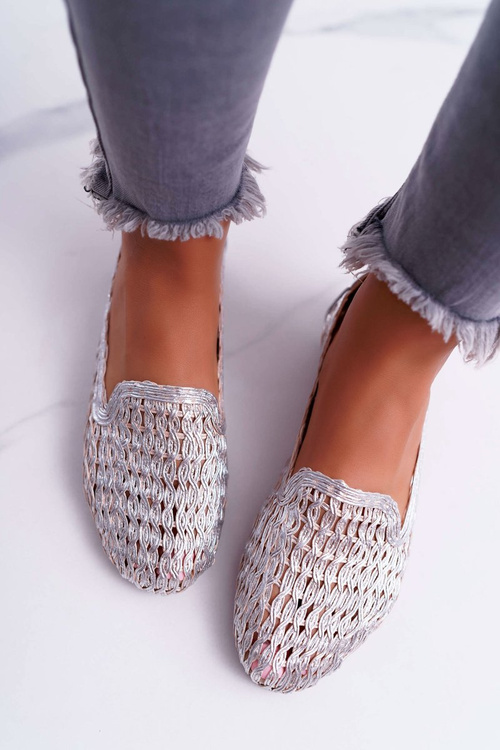 Жіночі плетені балерини Lu Boo Silver 4Ever