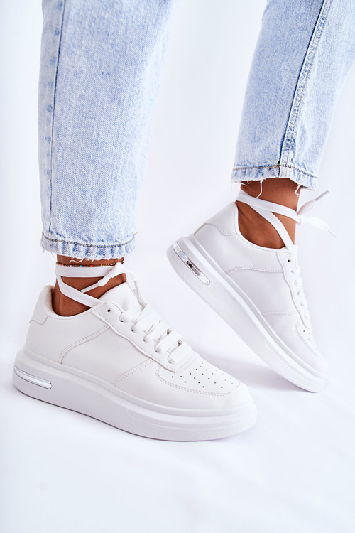 Класичне шкіряне спортивне взуття білого кольору Jennys