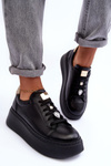 Шкіряне спортивне взуття на платформі Maciejka 06191-01 Чорний