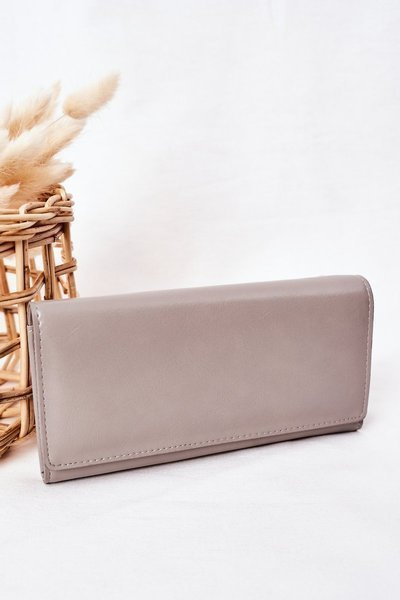 Великий жіночий гаманець з магнітом сірий