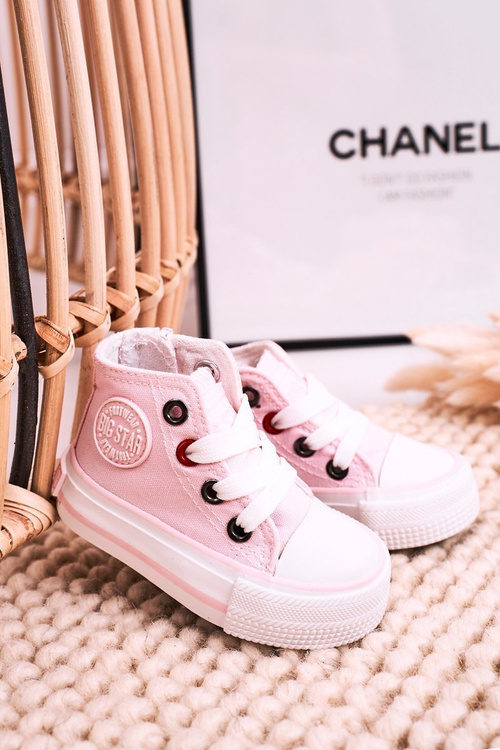 Високі дитячі кросівки на блискавці BIG STAR HH374087 Рожеві