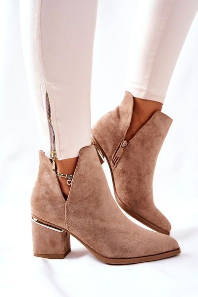 Жіночі замшеві чоботи з вирізами хакі Ноель