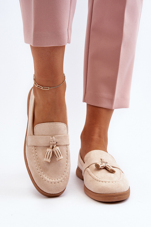 Жіночі замшеві мокасини бежеві Dansitu