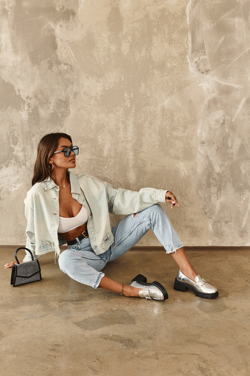 Жіночі шкіряні півчеревики на масивному каблуці Silver Lemmitty