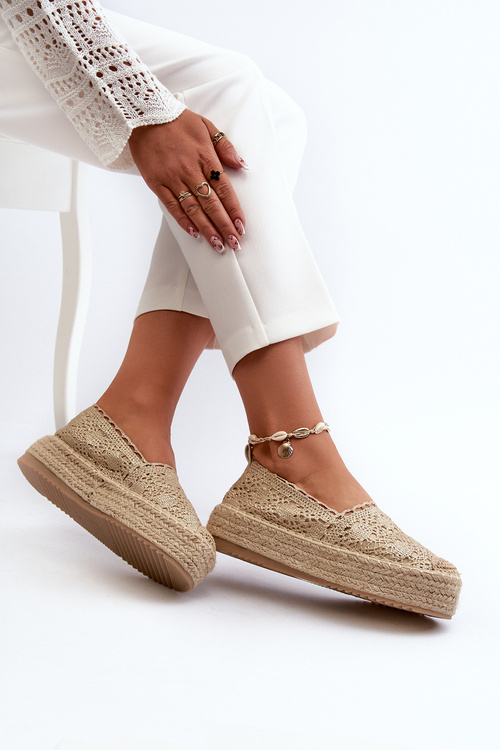 Жіночі мереживні еспадрільї на платформі Gold Elarose