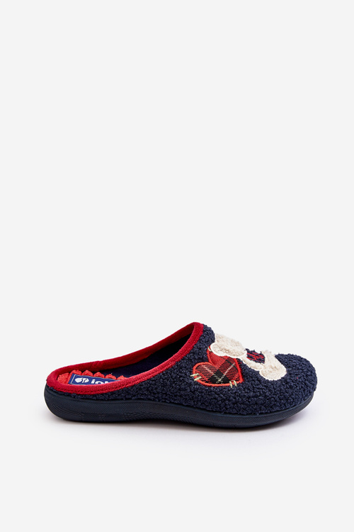Жіночі домашні тапочки Мюлі з синім ведмедиком Inblu EC000095 Темно-синій