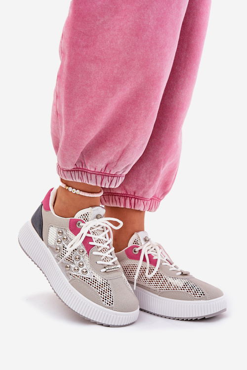 Спортивне Взуття Для Жінок З Сіткою І Шипами Сірі Ogalda