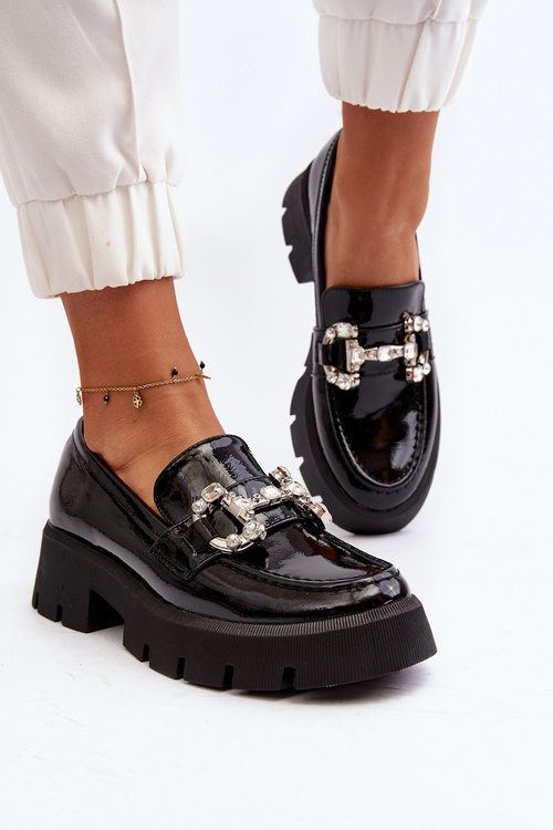 Жіночі лакові лофери з декором Black Arsaba