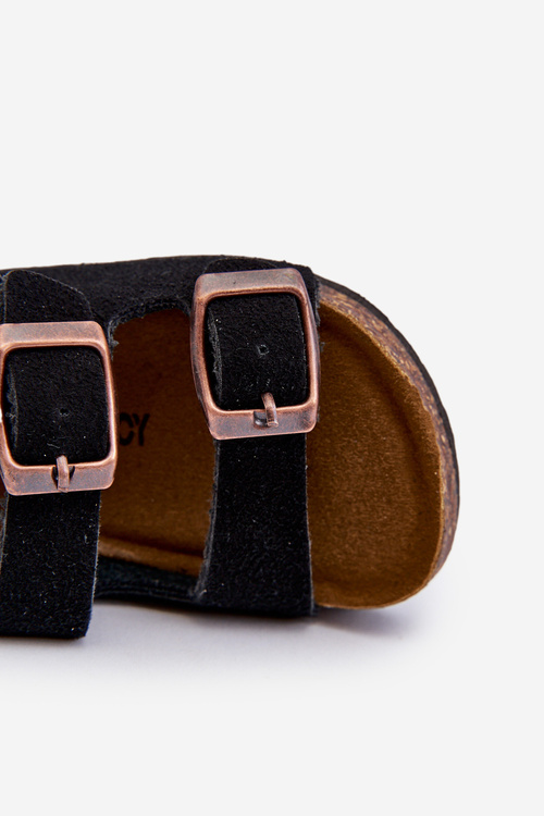 Дитячі босоніжки на корковій платформі, застібці-липучці Black Rorria